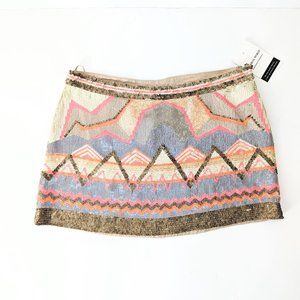 AllSaints - Aztec Sequin Mini Skirt - Size 8